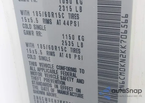 2019 Nissan Nv200 Sv from USA, damaged, VIN 3N6CM0KN2KK706566